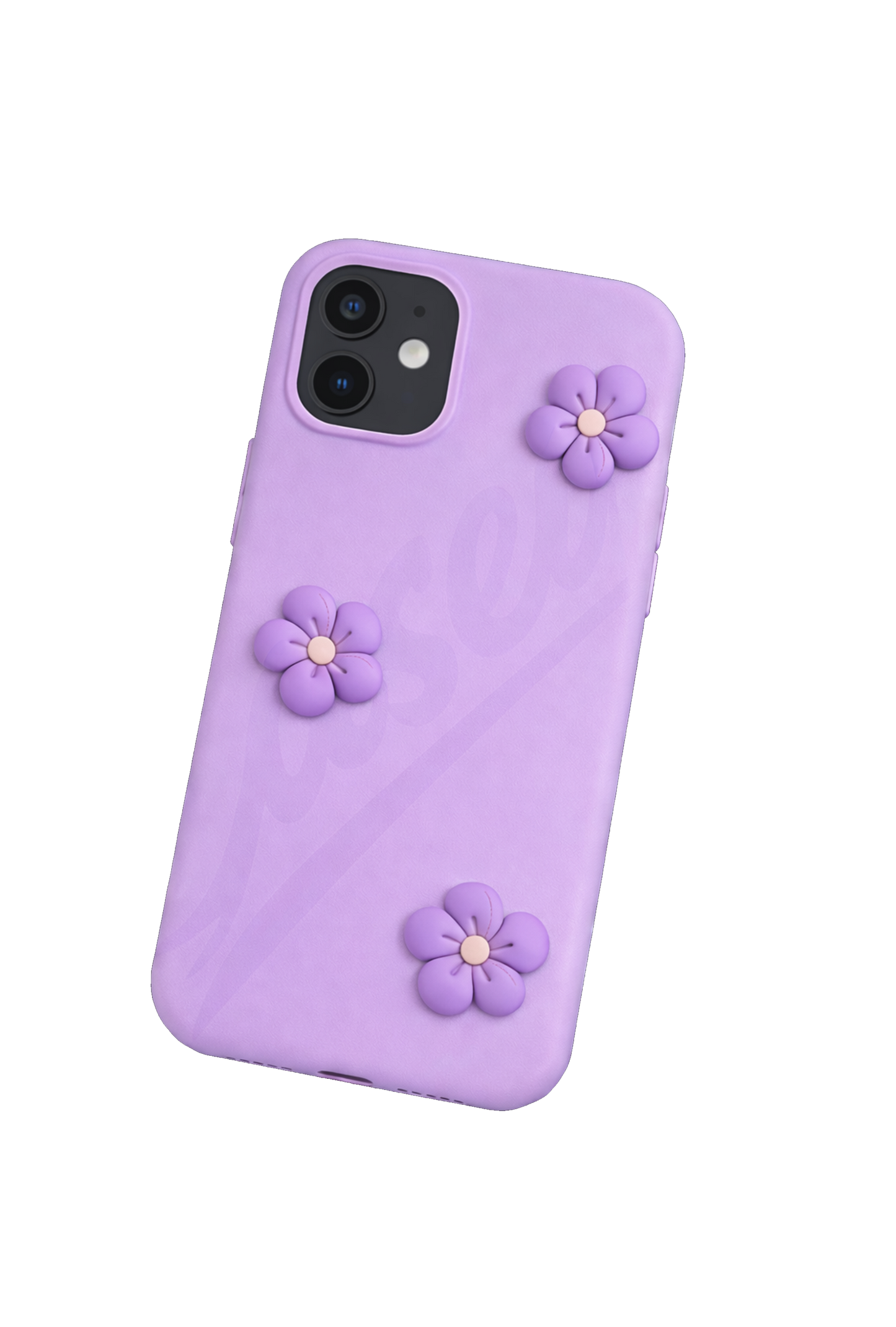 Lilac Silicone Case with Flowers