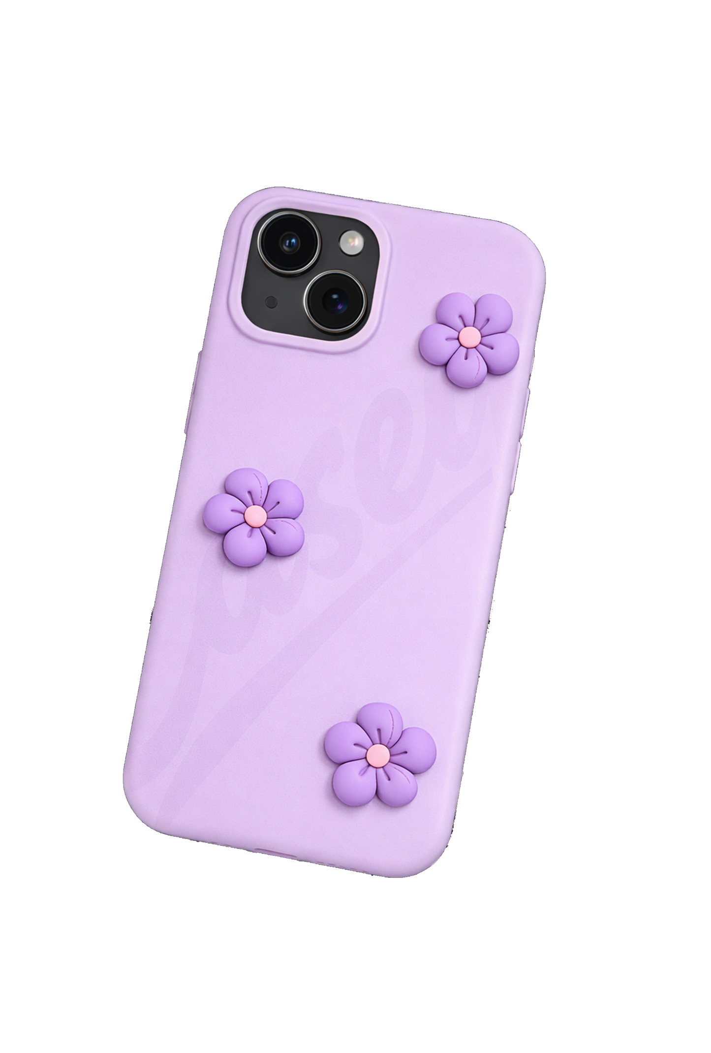 Lilac Silicone Case with Flowers