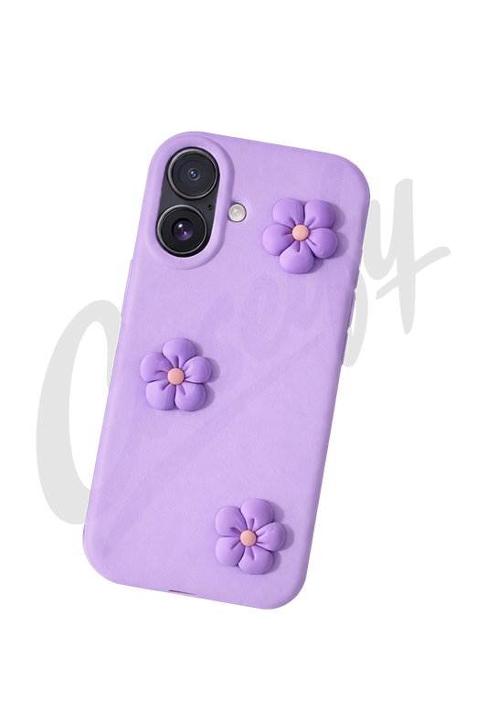 Lilac Silicone Case with Flowers